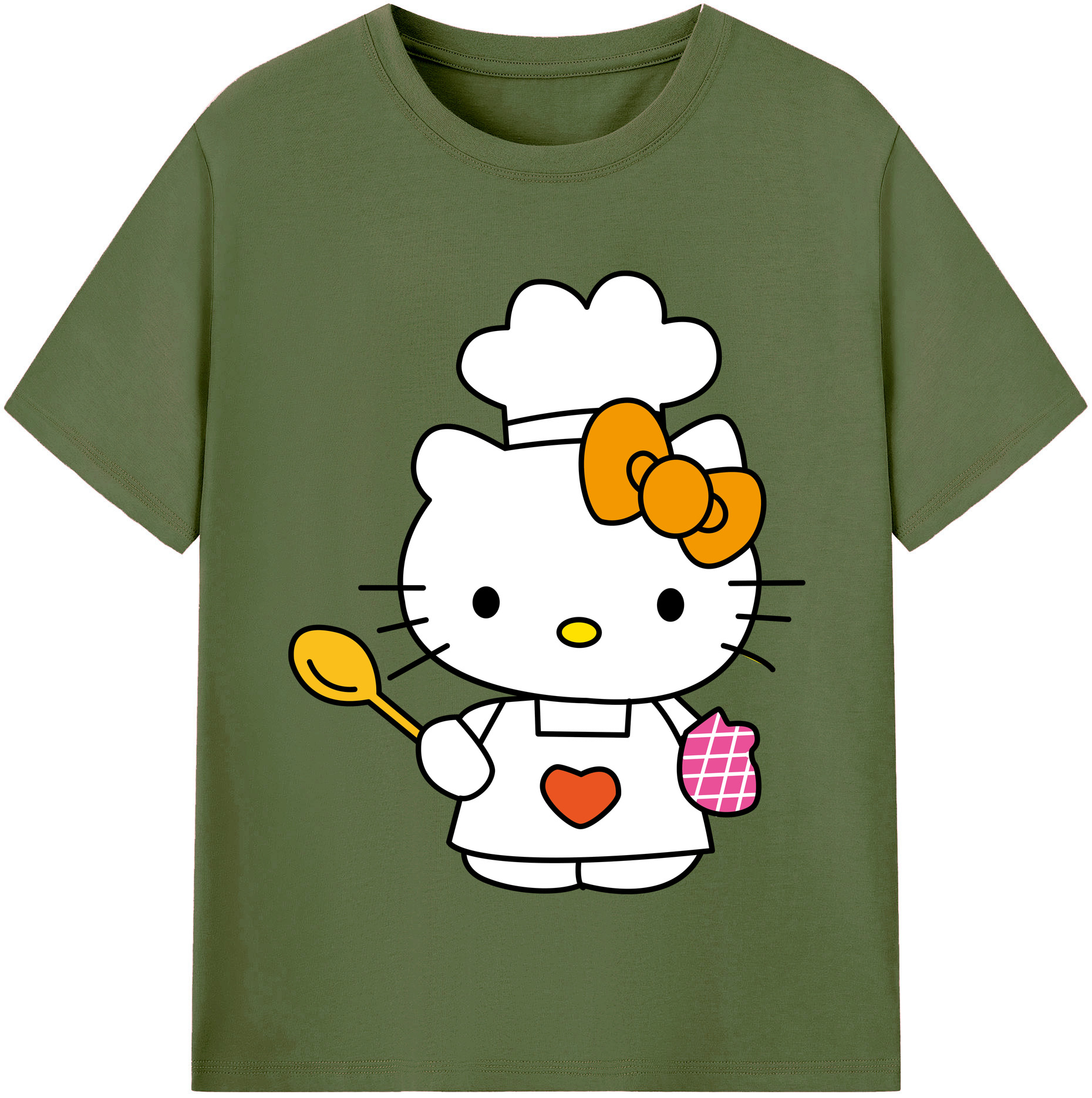 （画像用） Hello Kitty ハローキティ 綿100％半袖Tシャツ（フロントプリント）